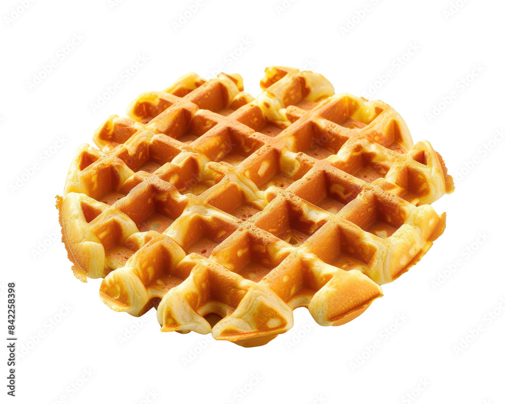 Golden brown waffle with a crispy texture and soft, fluffy interior, perfect for breakfast or dessert. Delicious and ready to be topped. Golden brown waffle with a crispy texture and soft, fluffy interior, perfect for breakfast or dessert. Delicious and ready to be topped.