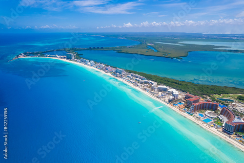 Aerial view of Cancun Hotel Zone
