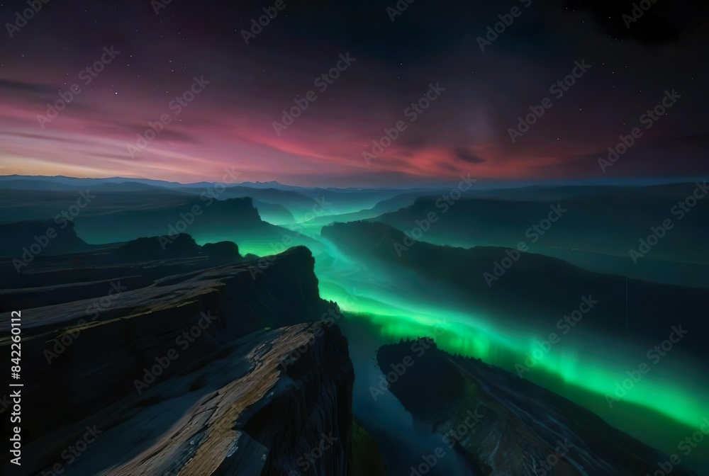 Fototapeta premium aurora borealis over the mountains