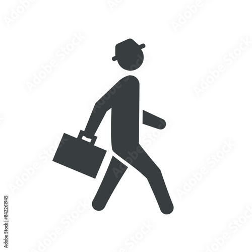 businessman with briefcase walks to work