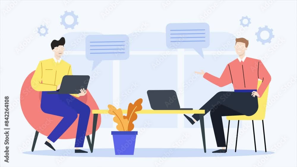 business partner discussion animated illustration video business partner discussion animated illustration video