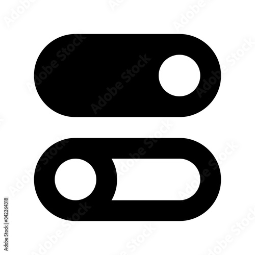 Customize switch on off setting ui black solid icon