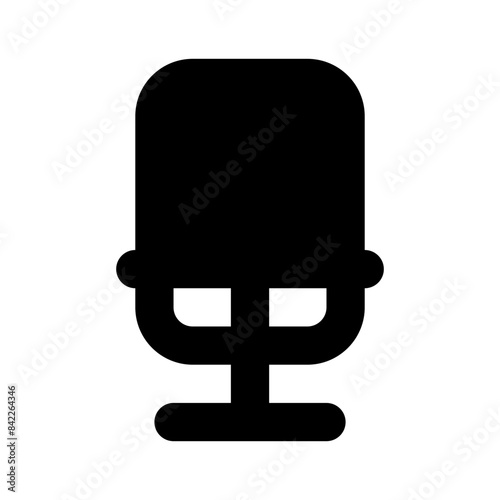 Microphone audio input ui black solid icon