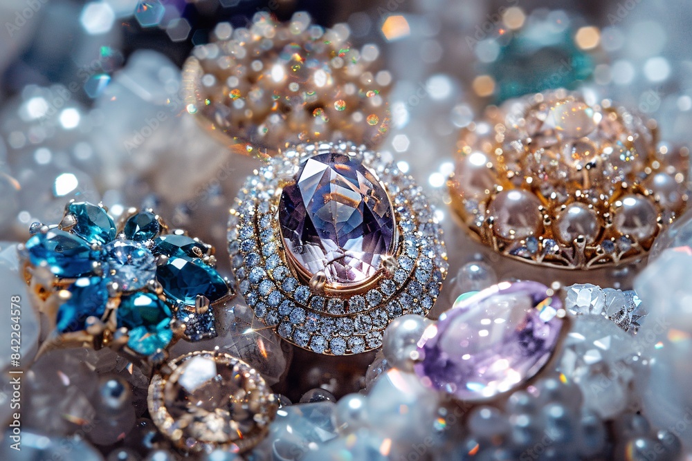 Elegant accessories adorned with gems and valuable minerals. Elegant accessories adorned with gems and valuable minerals.