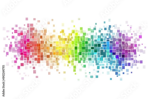 Colorful, gradient-style digital pixel art for modern design. Generative Ai