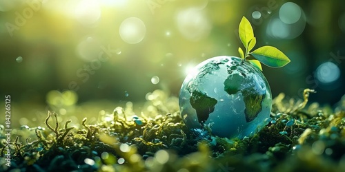 Sustainable concept for Earth. Protect the environment, save the planet, promote clean practices, reduce CO2 emissions. Earth Day, ESG principles, Generative AI 