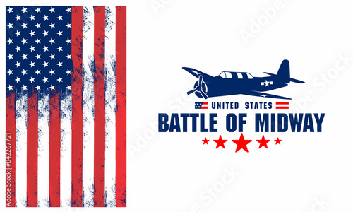 Battle of Midway vektor background , June 4-6, 1942 . a historic naval battle between the United States and Japan during World War II. photo