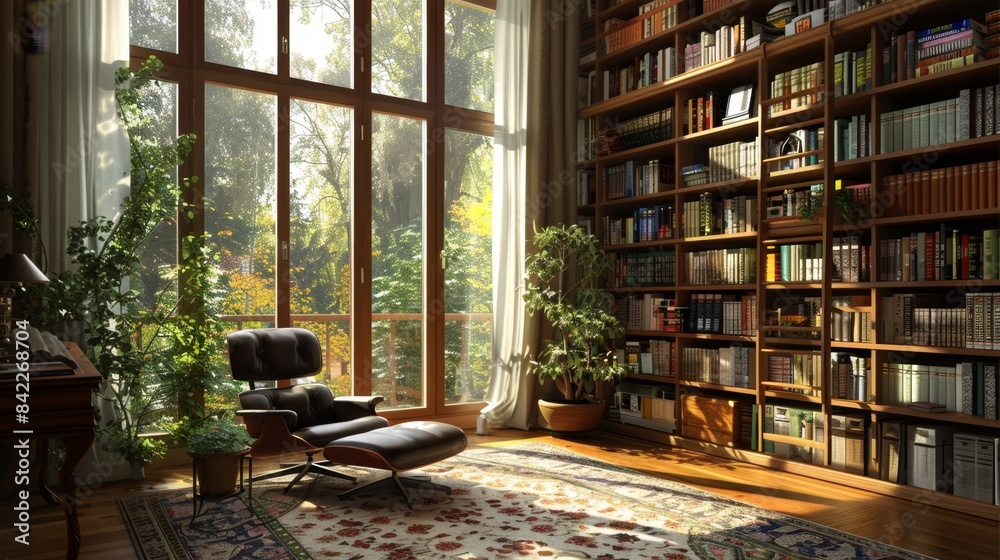 Home Library Dream: Cozy Room with Bookshelf Filled with Books in New Home