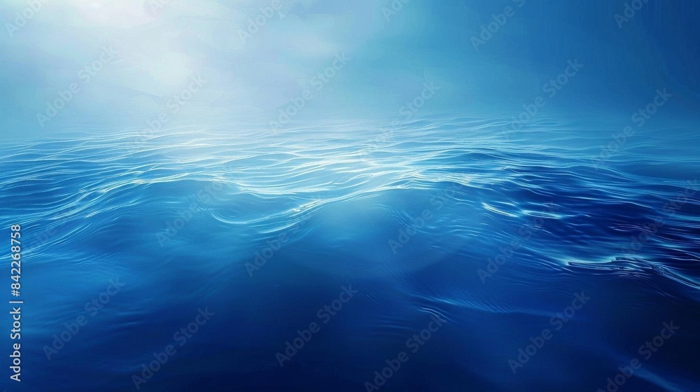 Fototapeta premium Tranquil Blue Water under Windy Sky