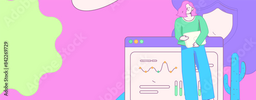 Business network security character flat vector concept operation hand drawn illustration
