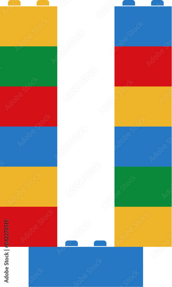 Fototapeta premium Block Toy Letter Alphabet Vector Element U
