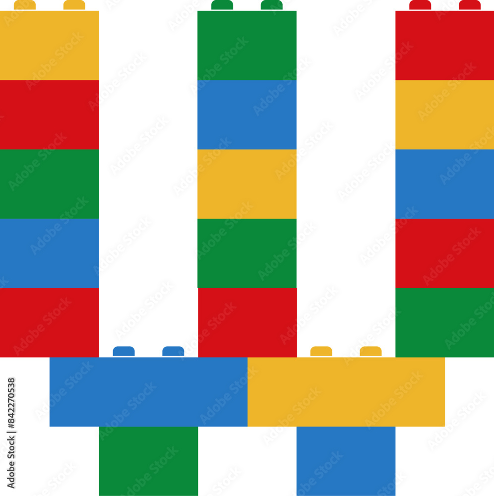 Fototapeta premium Block Toy Letter Alphabet Vector Element W