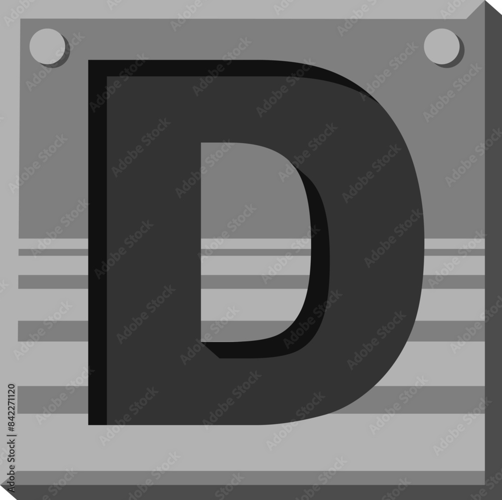 Iron Plate Letter Alphabet Vector Element Iron Plate Letter Alphabet Vector Element