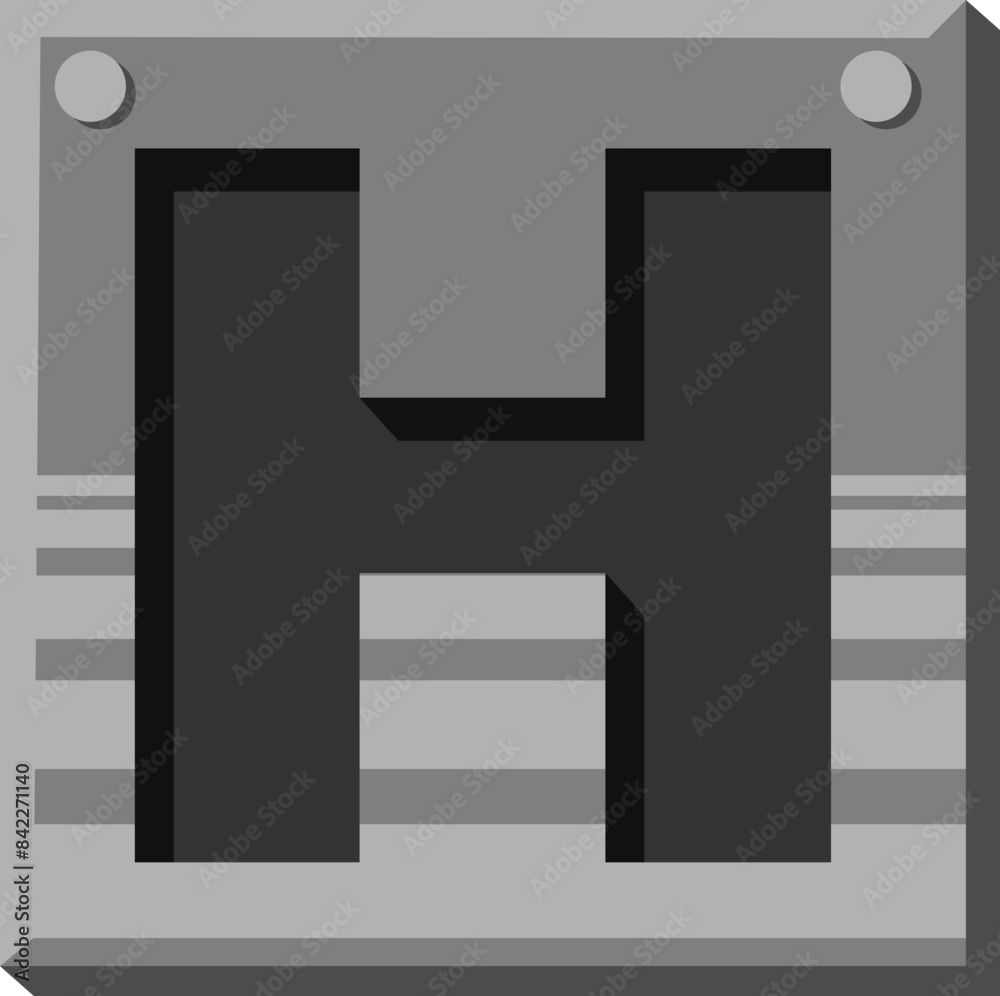 Iron Plate Letter Alphabet Vector Element Iron Plate Letter Alphabet Vector Element
