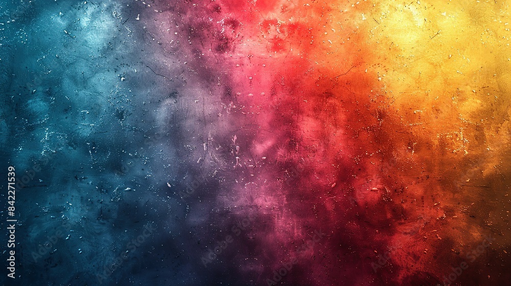 Fototapeta premium Retro Noise Summer: Grainy Teal-Orange-Red-Blue Background