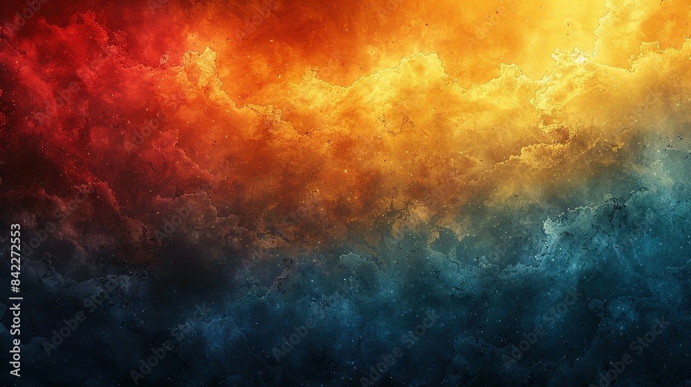 Obraz premium Nostalgic Summer Palette: Teal-Orange-Red-Blue Banner Design