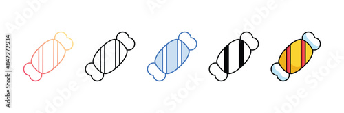 Toffee icon design with white background stock illustration