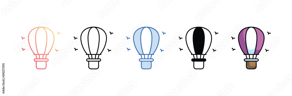 Hot Air Balloon icon design with white background stock illustration Hot Air Balloon icon design with white background stock illustration