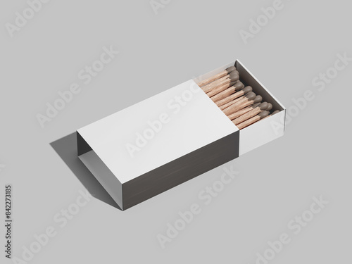 Isolated White Blank Matches Box packaging Mockup