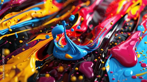 abstract background  multicolored splashes of paint  3d illustration