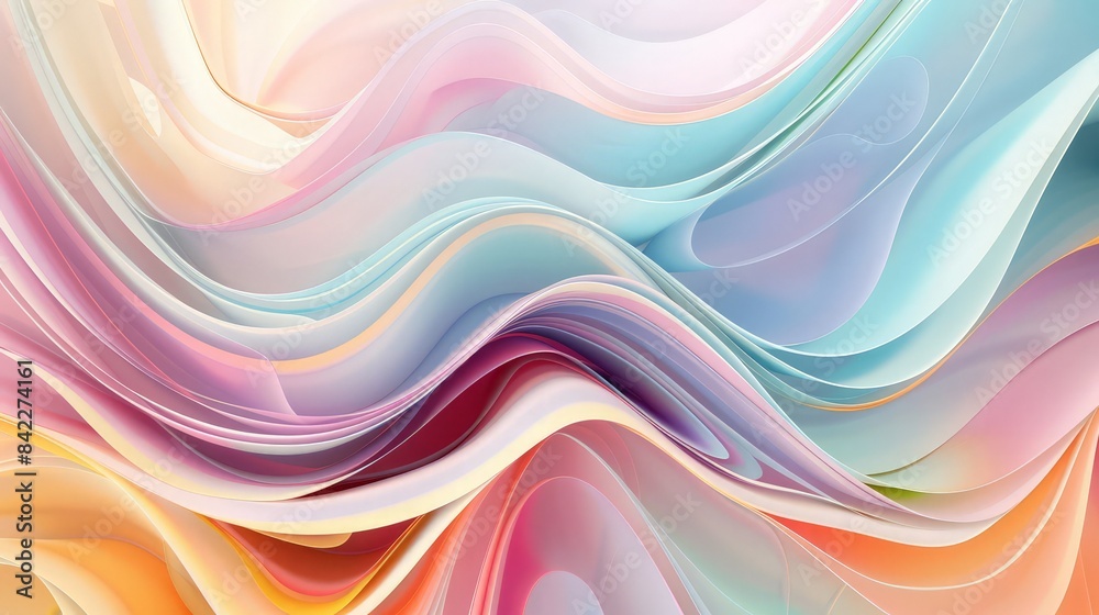 Abstract background of pastel colored curved lines Abstract background of pastel colored curved lines