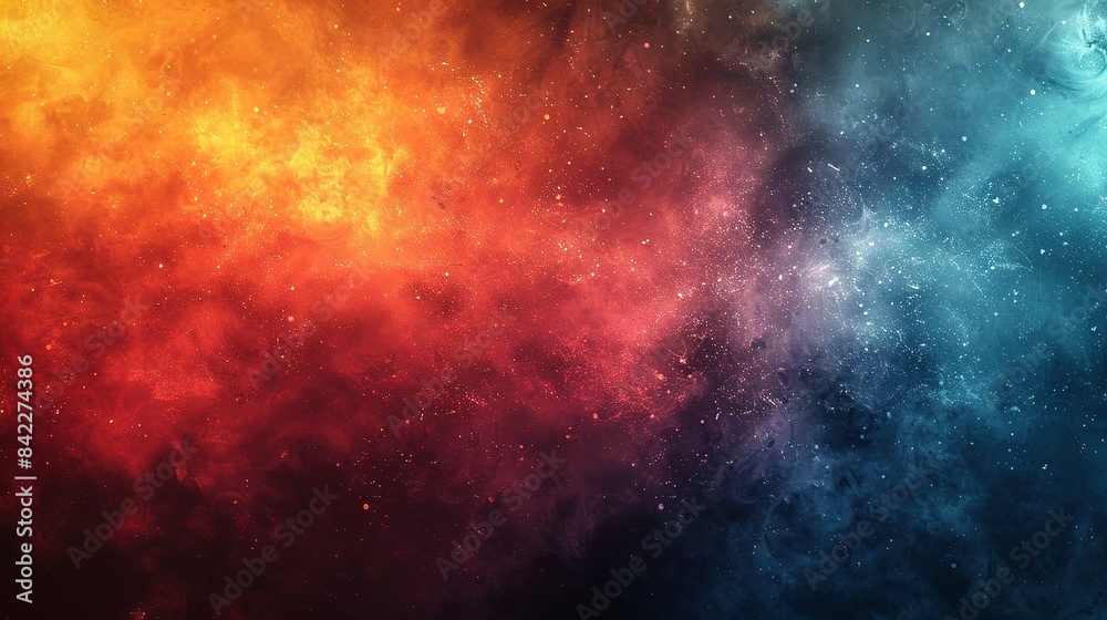 Fototapeta premium Eclectic Retro Blend: Grainy Teal-Orange-Red-Blue Texture