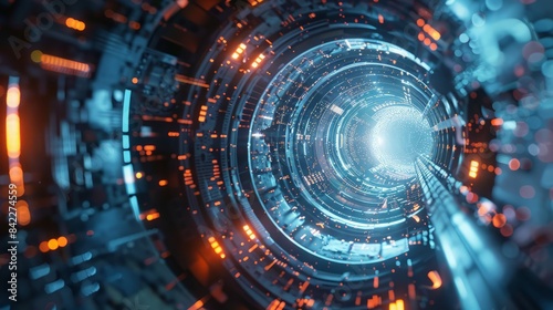 Wallpaper Mural abstract futuristic technology space background Torontodigital.ca