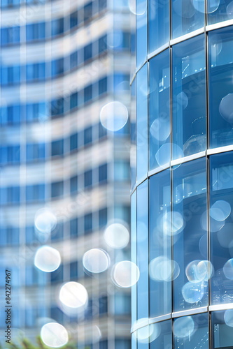 Abstract bokeh, building and blurred architecture background, finance and financial business center.