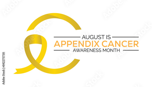 Appendix Cancer Awareness Month is observed every year on August.banner design template Vector illustration background design.