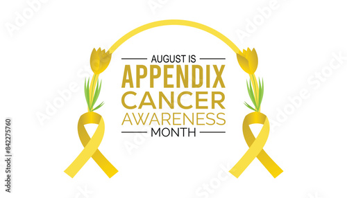 Appendix Cancer Awareness Month is observed every year on August.banner design template Vector illustration background design.