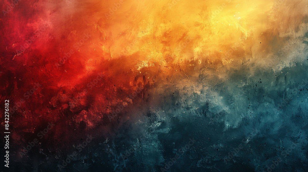 Fototapeta premium Sizzling Summer Spectrum: Teal-Orange-Red-Blue Noise Design