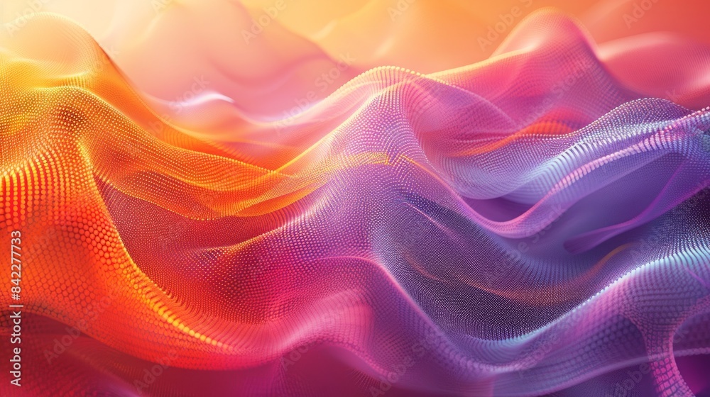 Obraz premium Abstract digital waves in vibrant multicolor background