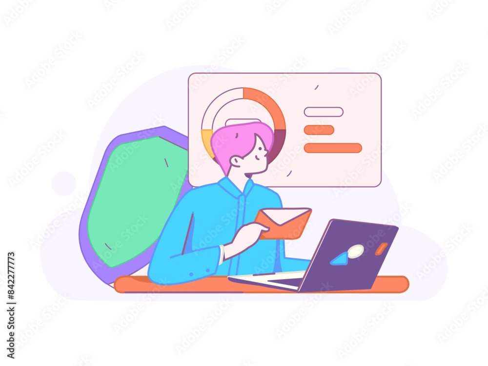 Business network security character flat vector concept operation hand drawn illustration
Business network security character flat vector concept operation hand drawn illustration
