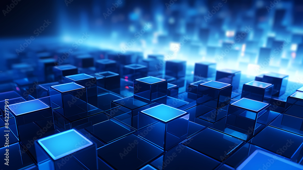 Blue glowing cube Blue glowing cube