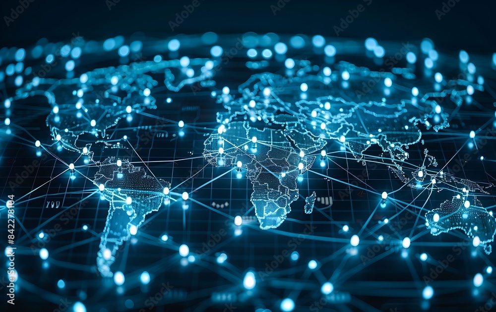 Global Economic Era, Abstract Tech World Map Global Economic Era, Abstract Tech World Map