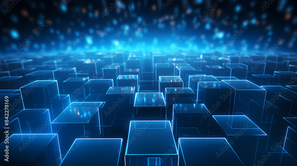 Blue glowing cube Blue glowing cube