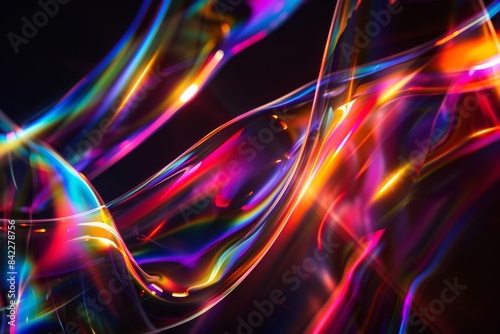 Vibrant Abstract Geometric Crystal Shapes with Iridescent Colors