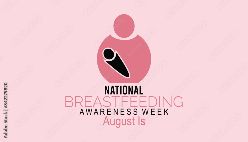 National Breastfeeding Week is observed every year on August.banner design template Vector illustration background design.