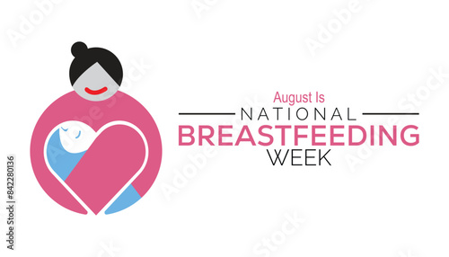 National Breastfeeding Week is observed every year on August.banner design template Vector illustration background design.
