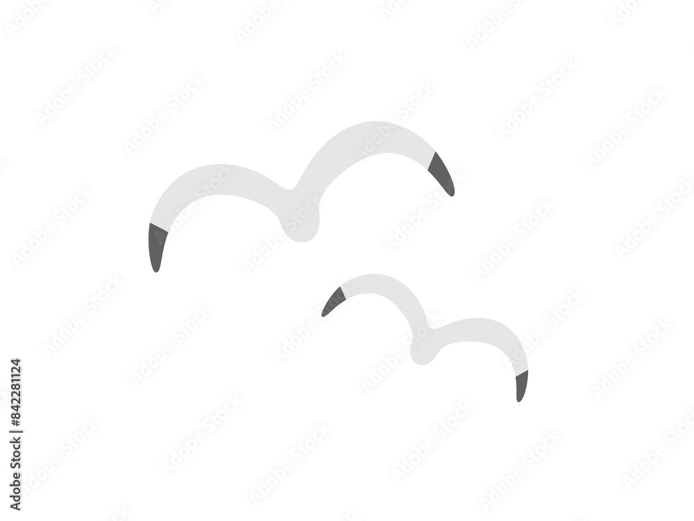 飛んでいる、カモメのアイコンのイラスト 飛んでいる、カモメのアイコンのイラスト