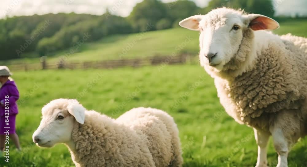Serene Sheep Grazing in Slow Motion Serene Sheep Grazing in Slow Motion
