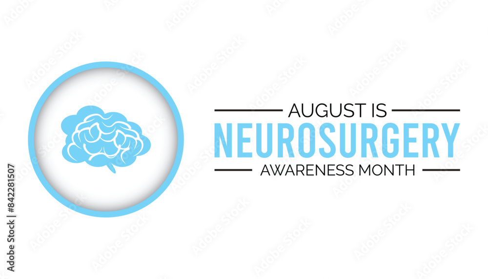 Neurosurgery awareness month is observed every year on August.banner design template Vector illustration background design. Neurosurgery awareness month is observed every year on August.banner design template Vector illustration background design.