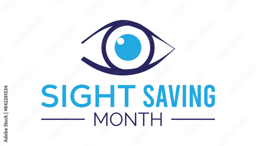 Obraz premium Sight Saving month is observed every year on August.banner design template Vector illustration background design.