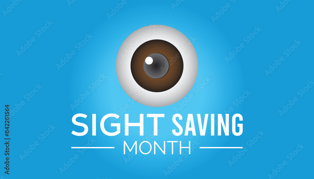 Sight Saving month is observed every year on August.banner design template Vector illustration background design.