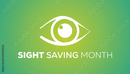 Sight Saving month is observed every year on August.banner design template Vector illustration background design.