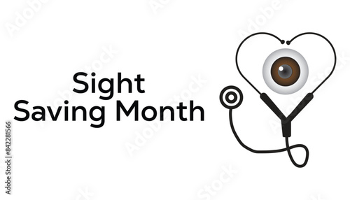 Sight Saving month is observed every year on August.banner design template Vector illustration background design.