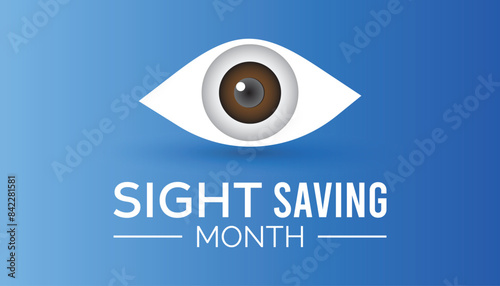Sight Saving month is observed every year on August.banner design template Vector illustration background design.