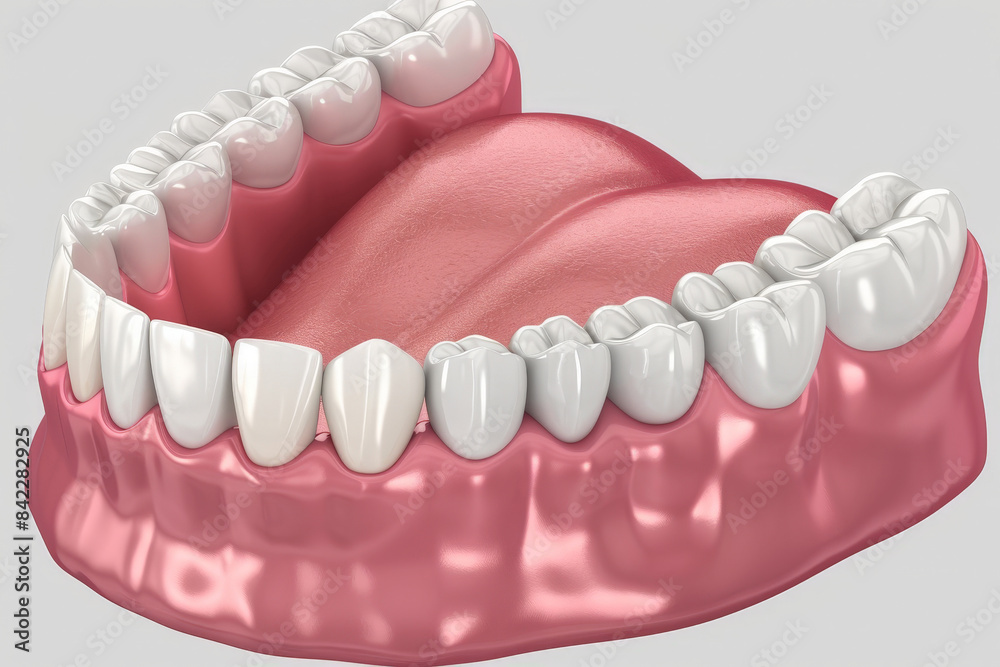 Fototapeta premium a mockup of a dental model human jaw or oral cavity.