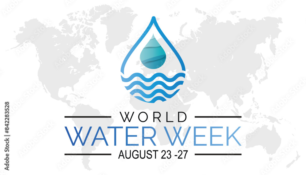 Obraz premium World Water Week is observed every year on August.banner design template Vector illustration background design.