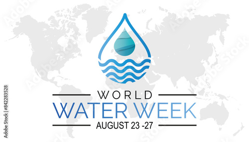World Water Week is observed every year on August.banner design template Vector illustration background design.